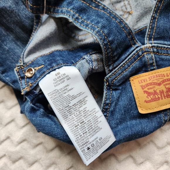 Levi's Baby 6m Denim Overall Bib Pants ECU - Picture 4 of 6